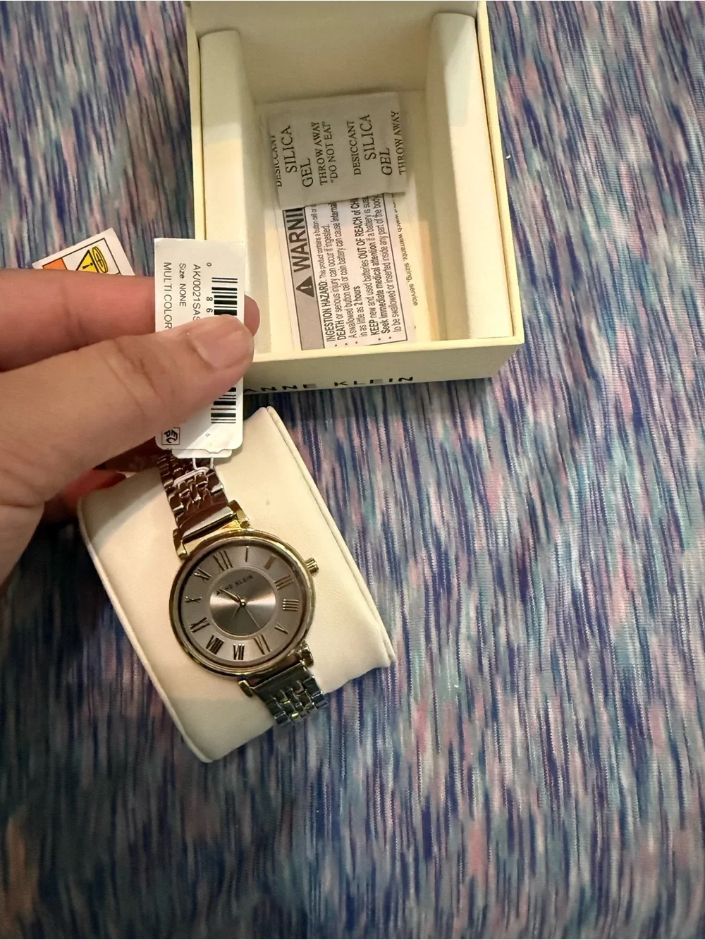 Anne Klein Two-Tone Silver and Gold Round Dial Women's Watch